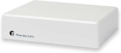 Фонокоректор Pro-Ject Phono Box E BT5 білий, прямокутний білий корпус, вигляд спереду