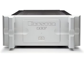 Bryston 28B3 effektforsterker i sølv med massiv frontplate og sidehåndtak