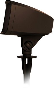 Boxă de exterior Klipsch PRO-500T-LS maro închis pe țăruș, vedere din profil