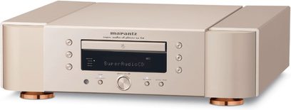 Marantz SA-7S1 Super Audio CD-afspiller i børstet aluminium, frontpanel med display, knapper og stik, set forfra