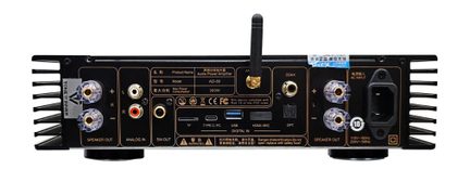 Sort audio-effektforstærker Tonewinner AD-60 med højttalerterminaler, analoge indgange, USB, HDMI ARC, koaksial