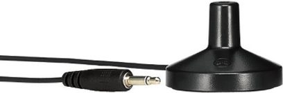 6,35 mm jackstik til RCA-hanstik sort kabel tilsluttet hovedtelefonstikket på en Yamaha RX-A880 sort hjemmebiograf-forstærker, set forfra