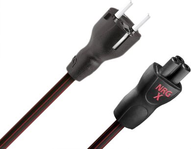 Cavo di alimentazione Audioquest NRG-X3, 2m, prese C5 nere, cavo rotondo nero, conduttori in rame