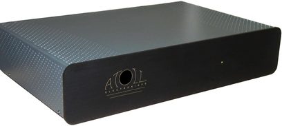 Flerkanals effektforstærker Atoll Electronique AV80 sort, rektangulært mat sort perforeret kabinet, sølvfarvet logo