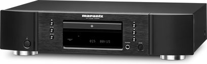 Marantz CD5005 sort CD-afspiller, frontpanel med digitalt display, knapper og kontrolhjul, set forfra