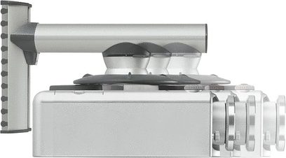 Vogel's EPW 6565 loftmonteringssystem til videoprojektor i børstet aluminium, eksploderet visning af de forskellige reservedele