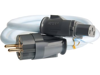 cavo di alimentazione di rete Supra Lorad 1.5 IEC Fr 2 m guaina azzurro chiaro con spine grigie e pin dorati