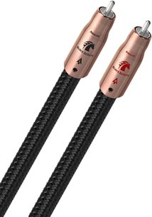 Cablu audio analogic RCA Audioquest Black Beauty cu dublu conector din metal roz-auriu și împletitură neagră