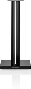Bowers & Wilkins FS 700 S3 sort højttaler, set forfra, vertikal blank sort struktur på rektangulær sort base