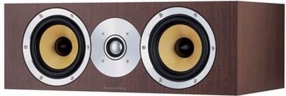 Bowers & Wilkins CM Centre venge midterhøjttaler, frontvisning, 2 medium højttalere og 1 diskant, mørk træfinish
