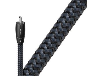 Καλώδιο ήχου RCA Audioquest Yukon, 1,5 μ., μεταλλικό βύσμα, μαύρο υφαντό πλεκτό περίβλημα, σε λευκό φόντο