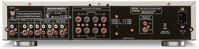 Marantz PM5003 stereo hi-fi-forstærker, bagside, analog og digital lydtilslutning, højttalerstik, afbryder