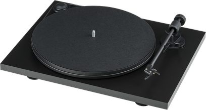 Hi-fi pladespiller Pro-Ject Primary E sort, mat cirkulær pladetallerken, tonearm, rent og elegant design