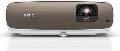 BenQ W2700 gråbrun videoprojektor, frontvisning, decentraliseret linse, 4K HDR-påskrift, BenQ-mærke