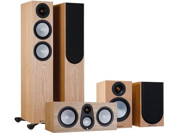 Monitor Audio Silver 200 7G Standlautsprecher-Set in hellem Eichenholz mit zwei Centerlautsprechern und vier Satellitenlautsprechern