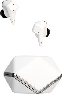 Бездротові навушники Hifiman Svanar Wireless Jr, білі кутові вкладиші, чорні амбушюри, білий шестикутний кейс, срібляста облямівка