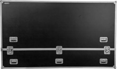 Flightcase für Bildschirm Power Acoustics Flight double écran 90/100, schwarz mit silbernen Kanten und eingelassenen Griffen