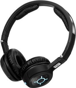Lukket sort circumaural Sennheiser PXC-310 BT hovedtelefoner, polstret hovedbøjle og ørepuder, drejelige ørekåber, sideknapper