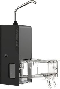 Distributore d'acqua HumminGuru nero con beccuccio versatore in metallo e serbatoio trasparente rimovibile