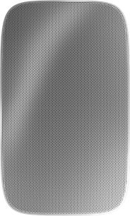 Bowers & Wilkins AM1 wit, buitenluidspreker frontaal gezien, wit kunststof frame met afgeronde hoeken en groot geperforeerd metalen frontrooster