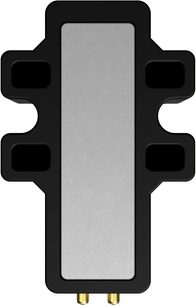 Cellule DJ Ortofon VNL DANCE vue de face, coque plastique noire avec insert gris, deux broches dorées en bas