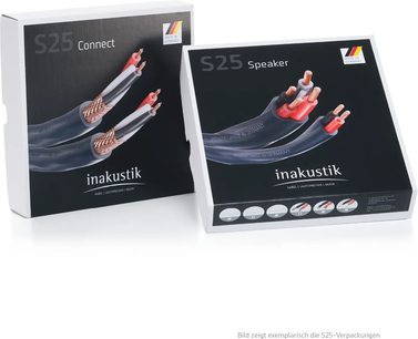Dvě černé a bílé krabice z kartonu s ilustracemi kabelů, Inakustik Connect 212 Digital RCA 1,5 m, zobrazené v tříčtvrtečním pohledu zepředu