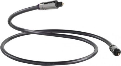 QED Performance Optical grafitový digitální optický kabel 1,5 m, černý, pozlacené kovové konektory, pohled shora