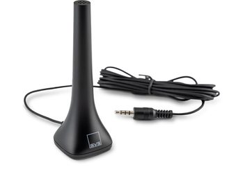 Micro de calibration SVS Auto EQ Mic noir sur socle avec câble enroulé et prise jack 3,5 mm