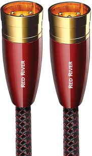 Analogiset XLR-ääniohjauskaapelit Audioquest Red River, 2 metriä, kullatut liittimet, punottu punainen ja musta vaippa