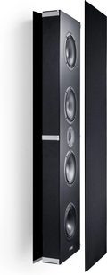 Diffusore da muro Canton Atelier InWall 11 nero laccato, profilo sottile con tre woofer, tweeter e griglia frontale rimovibile