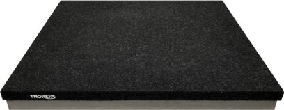 Svart matt granittabsorberingssokkel for Thorens TAB 1600 platespiller, toppvisning