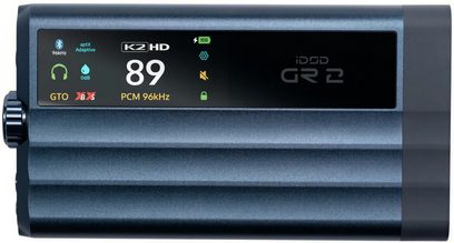 Convertitore audio portatile iFi Audio iDSD GR 2 blu scuro, schermo a colori, volume 89 e rotella laterale