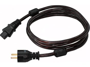 Napajalni kabel PSKAP 2,5 m, zvit pogled, prozorna črna ovojnica, moški 2-polni in ženski IEC priključki