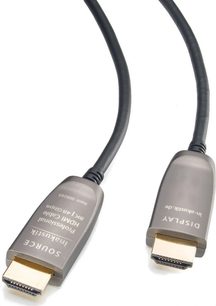 Dva tmavě šedé HDMI kabely Inakustik se zlatými kovovými konektory, zobrazené zepředu na bílém pozadí