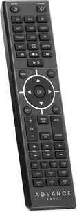 Sort Advance Paris Nova A-i130-fjernbetjening med kildeknapper, lydstyrke, equalizer og retningsbestemt tastatur ცენტრ