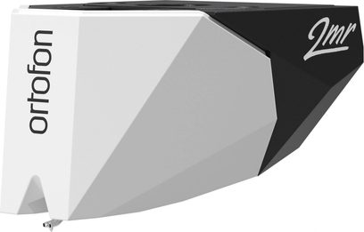 Wkładka gramofonowa Ortofon 2MR Mono, jasnoszara i czarna, w kształcie trójkąta, z igłą diamentową, 4 kolorowe przewody połączeniowe
