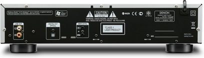 Denon DCD-720AE sort CD-afspiller, bagside, analog og digital lydtilslutning, kontakt, strømstik