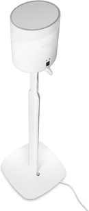BlueSound Adjustable Speaker Stand for PULSE M & FLEX white, cylindrical, round base, vertical stem, white finish