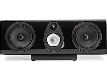 Diffusore centrale Sonus Faber Sonetto Center G2 nero laccato con due woofer e altoparlante centrale bianco
