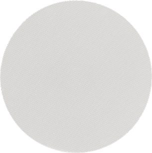 Zapuštěný stropní reproduktor H65-SM v2, pohled zepředu, kruhový tvar, rovnoměrně perforovaný kryt, světlý povrch