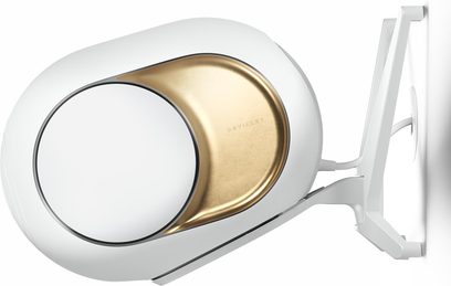 Uchwyt ścienny DEVIALET Gecko do Phantom Ultimate 108 dB Opéra de Paris, biały metal, widok z profilu
