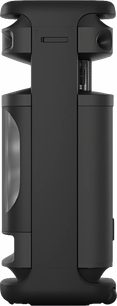 Prenosný bluetooth reproduktor Sony ULT TOWER 10, bočný pohľad, valcovitý tvar, kovová mriežka, čierne prvky, 2 viditeľné reproduktory
