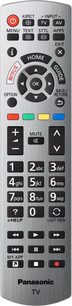 Pilot Panasonic TV z przyciskami numerycznymi, nawigacyjnymi i sterującymi do modelu TX-50EX780E, widok z przodu