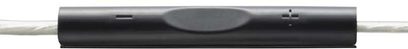 Sluchátka Bowers & Wilkins C5 v otevřeném provedení, černá barva, pohled shora, oválné náušníky, tenký a polstrovaný bílý oblouk