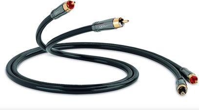QED Performance Audio 40 1m sort RCA-lydkabel, 2 røde RCA-stik og 2 sorte RCA-stik i enderne, rund sort kappe