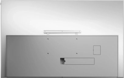 Téléviseur Loewe Stellar 77 DR+ gris vu de dos avec dos plat et fixation murale apparente