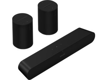 Soundbar Sonos Pack Ray + 2 diffusori Era 100 nero opaco, subwoofer, design minimale, tessuto a rete