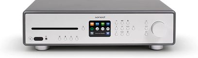 Sonoro Maestro Audiosystem Graphitgrau matt - Silber, Frontblende mit Farbdisplay, Tasten und CD-Player, Frontansicht