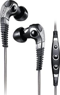 Denon AH-C400 sorte in-ear hovedtelefoner med silikone ørepropper og 3-knaps kabelbåren fjernbetjening