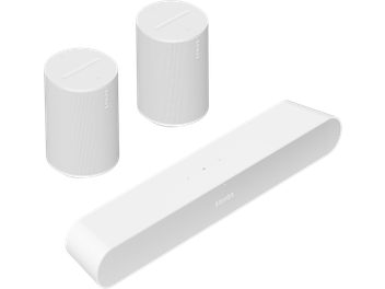 Soundbar Sonos Ray e 2 diffusori Era 100 bianco opaco, design minimale ed essenziale, griglie acustiche sottili
